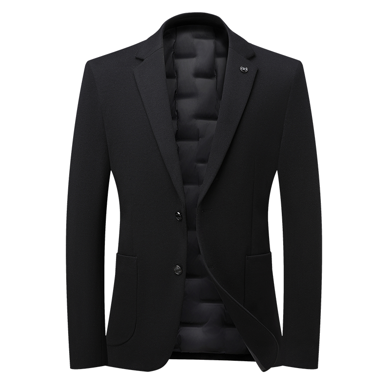 【莫代尔羽绒西装】2025冬季新款男士商务休闲西服保暖加厚外套6281