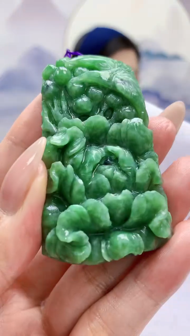 【闪购商品】定制翡翠未镶嵌0405MM-毛货挂件83