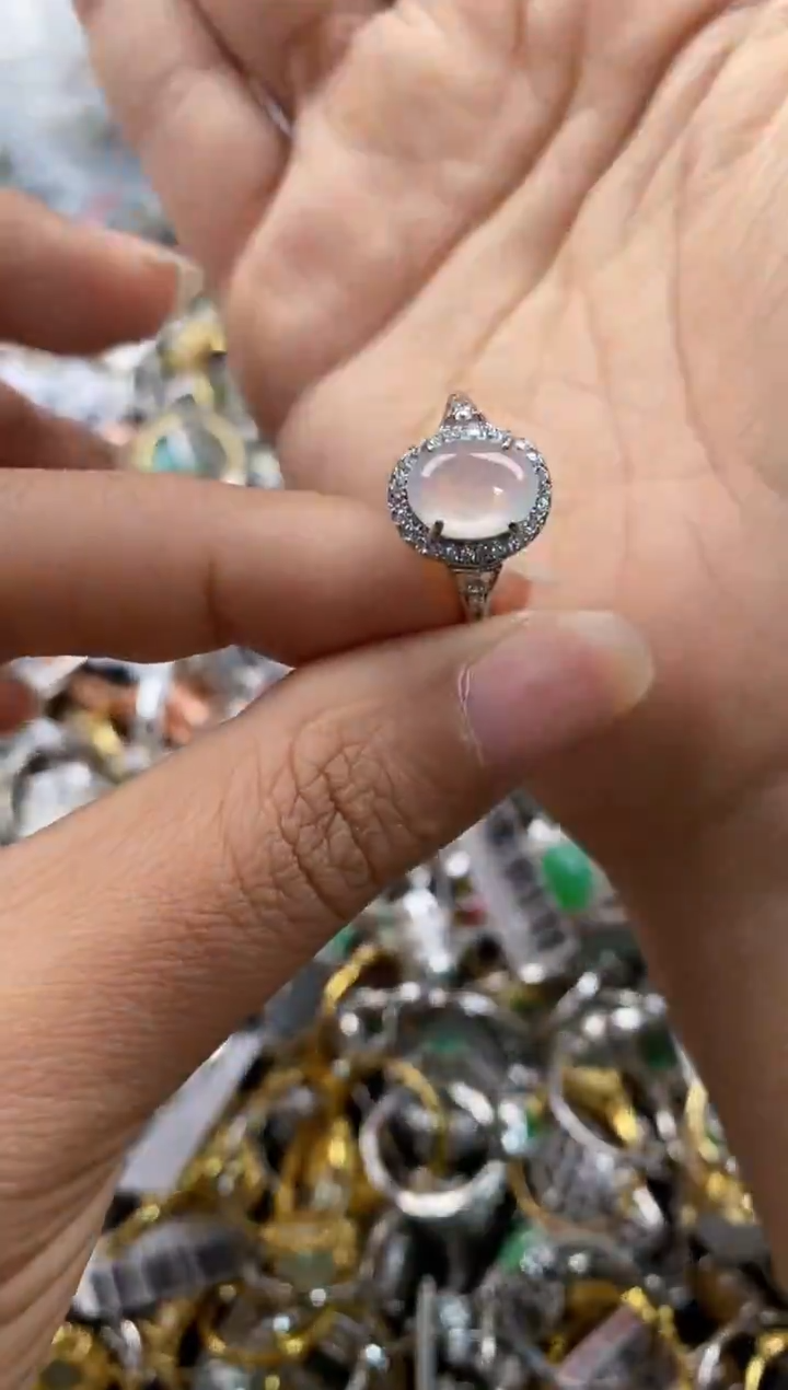 银S925镶嵌戒指翡翠3333---5