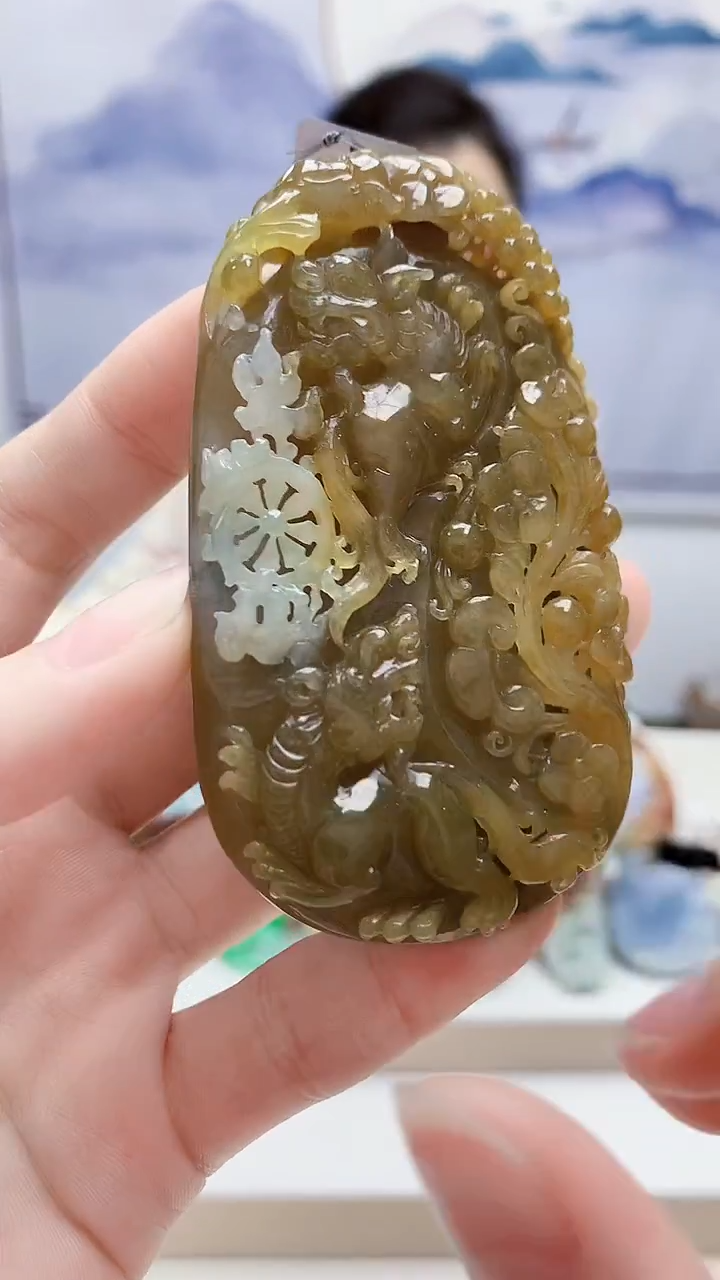 未镶嵌定制翡翠5160ry- 毛货挂件4