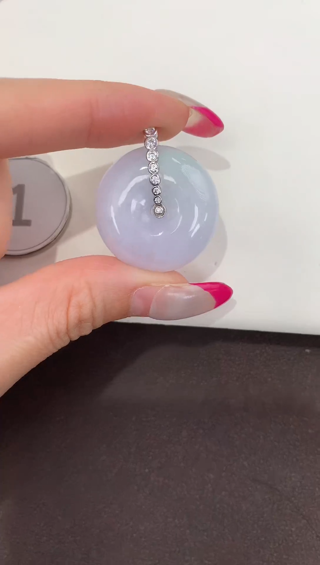 颈饰银S925镶嵌翡翠缅甸a货翡翠