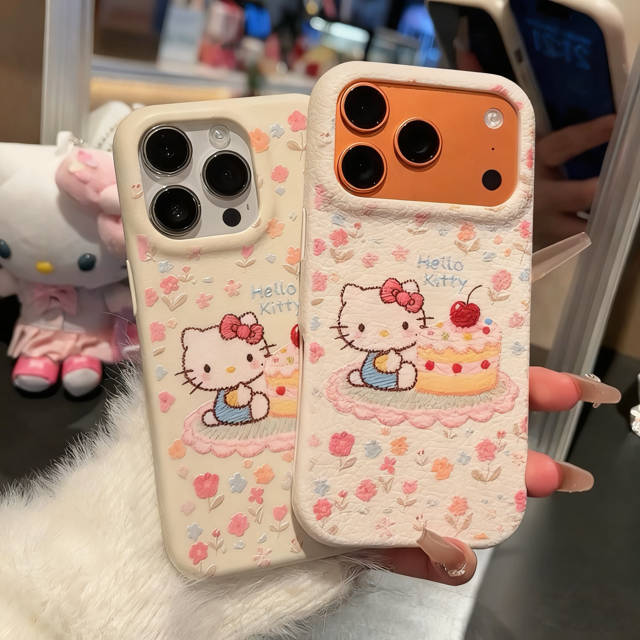 蛋糕KT猫适用苹果17Promax/16pro华为OPPO小米VIVO一加可爱手机壳