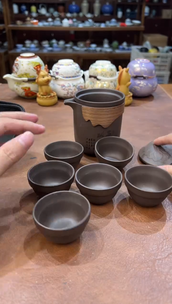 真的很便宜会开片的旅行茶具