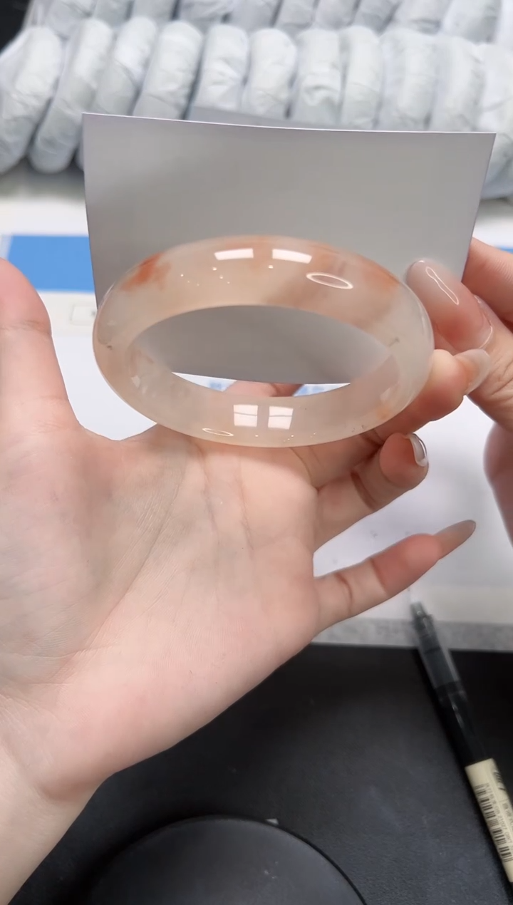 石英质玉未镶嵌手镯108-61桃花