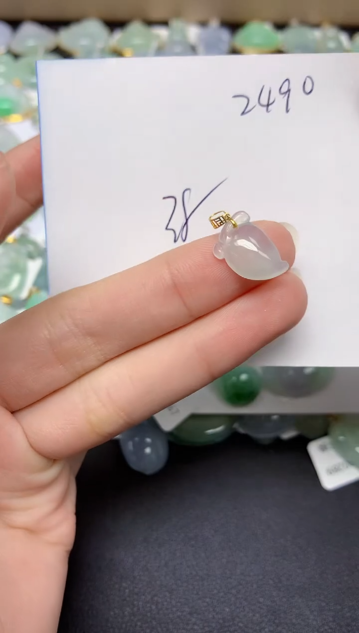 【闪购商品】翡翠18K金镶嵌颈饰 天然翡翠A货