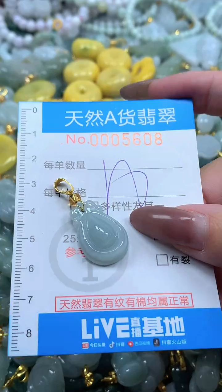 颈饰未镶嵌翡翠净货挂件-5608