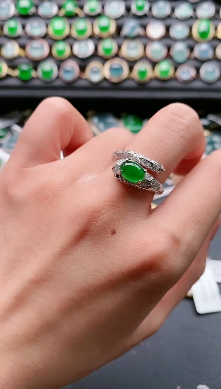 【闪购商品】翡翠戒指银S925镶嵌1111