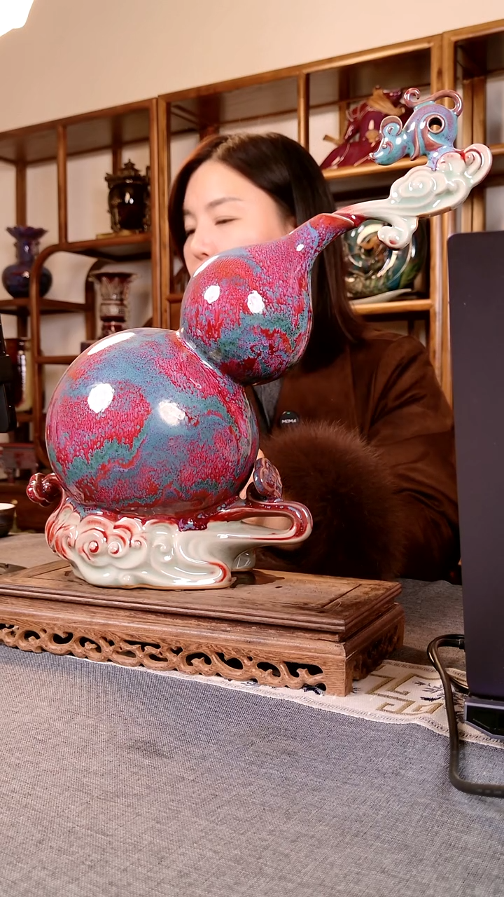 瓷片三星报喜 土魂钧瓷