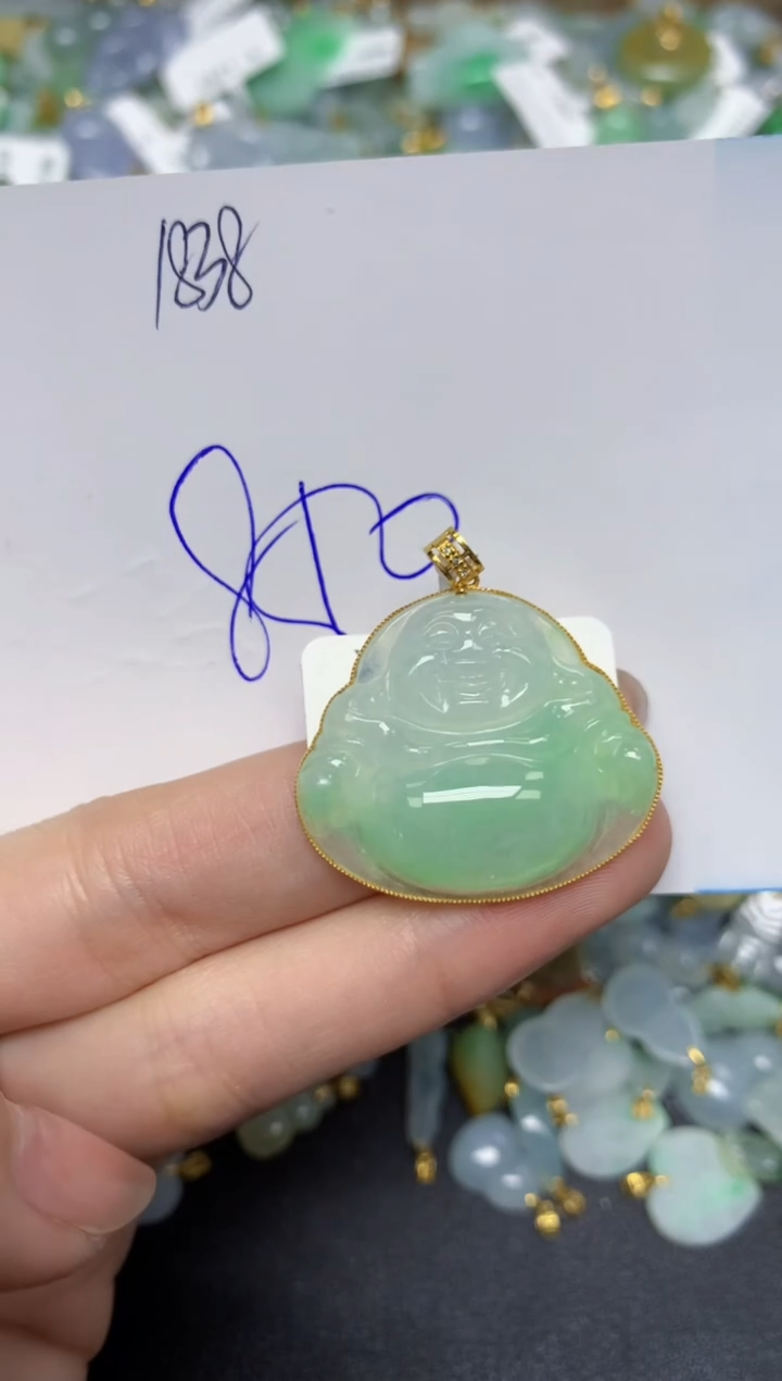 【闪购商品】翡翠颈饰18K金镶嵌天然翡翠A货