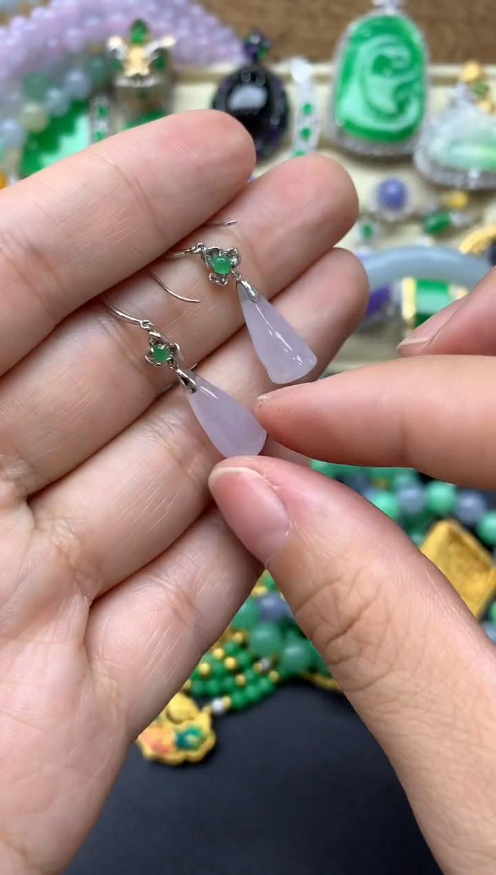 【闪购商品】翡翠耳饰18K金镶嵌426-中国好珍宝