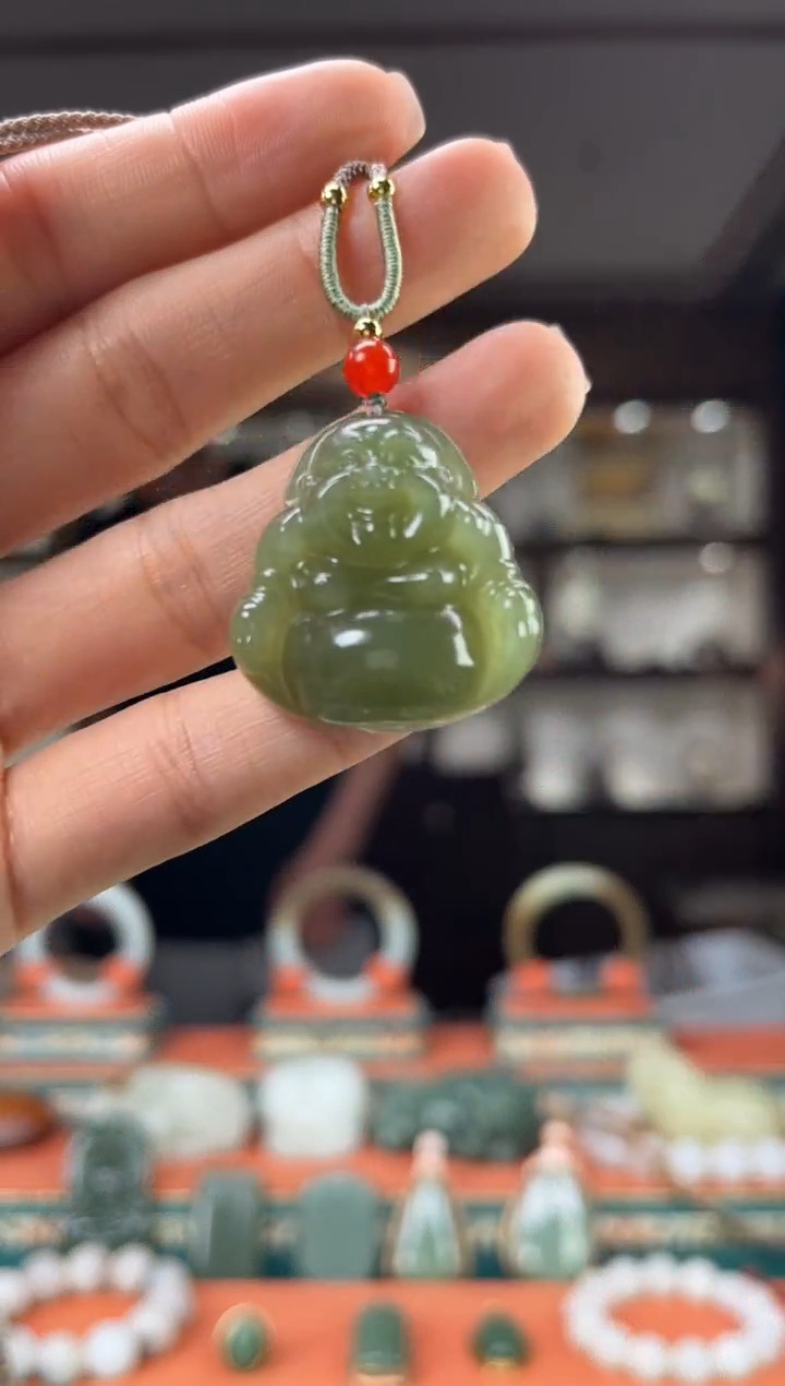 和田玉未镶嵌颈饰佩佩30mm左右