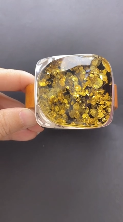 【闪购商品】琥珀裸石银S925镶嵌琥珀手牌