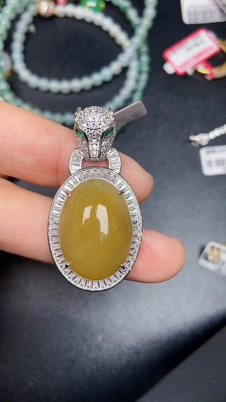 银S925镶嵌戒指翡翠3710