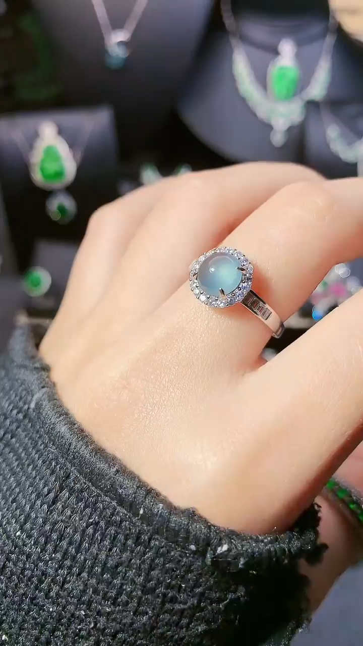 【闪购商品】翡翠戒指银S925镶嵌戒指
