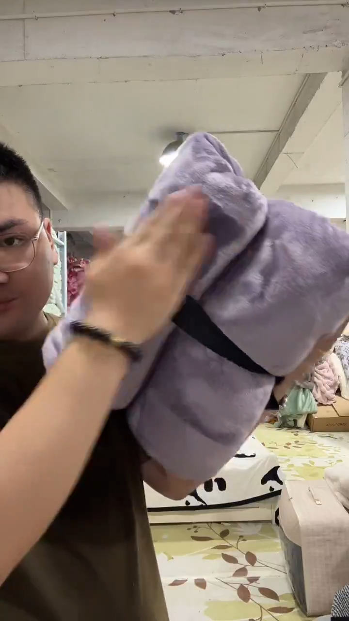 棉紫色【2x1.8米】外贸原单毛毯底价清货拼手速