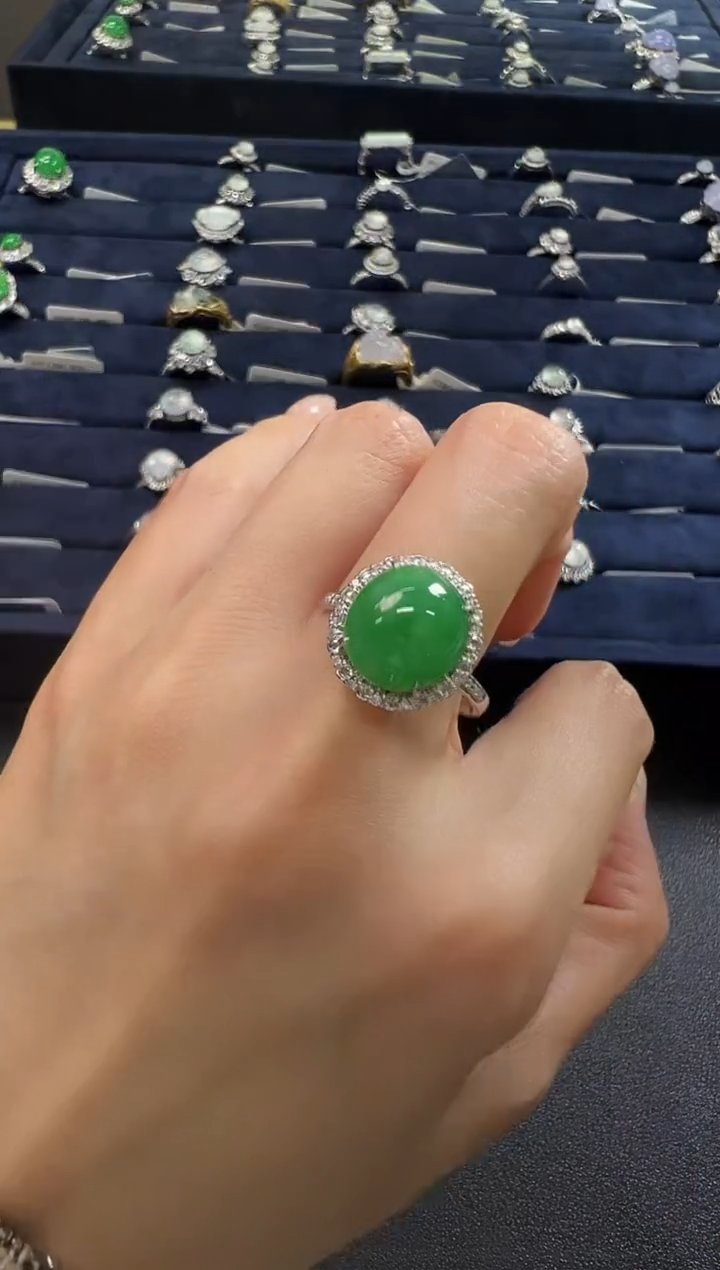 18K金镶嵌戒指翡翠KXHM1206-002