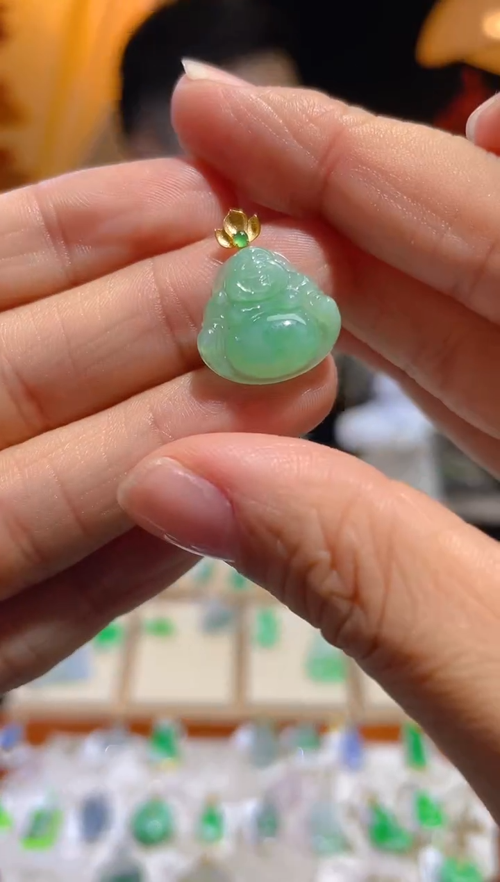 【闪购商品】翡翠颈饰18K金镶嵌假一赔三
