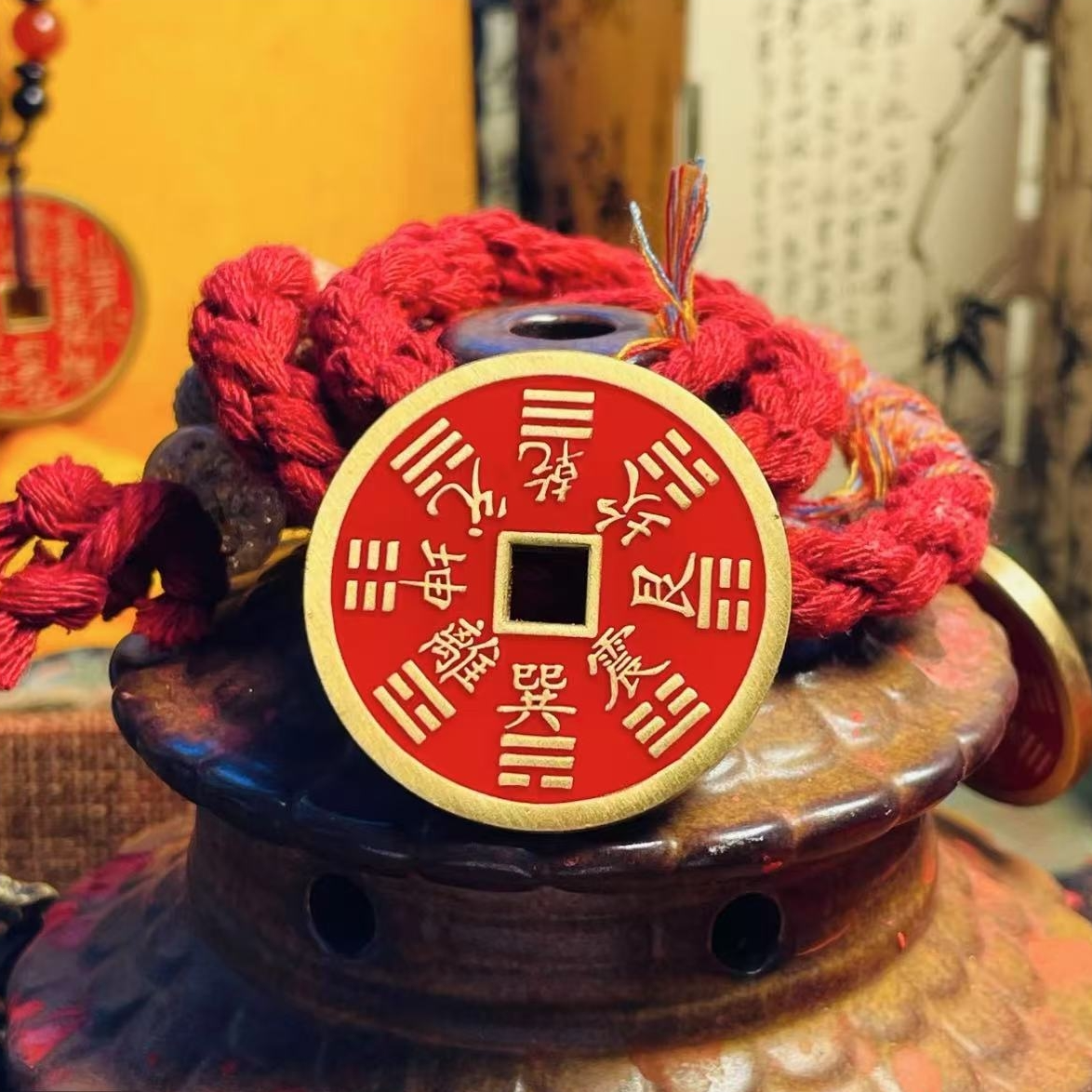 正宗山贵花钱家具黄铜摆件