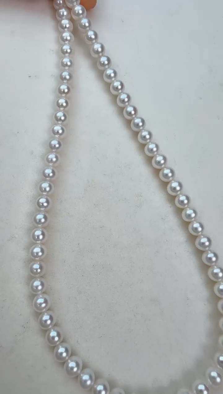 颈饰银S925镶嵌淡水珍珠5-6小米