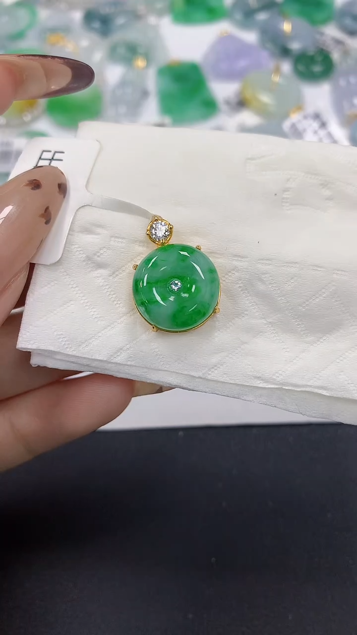 颈饰银S925镶嵌翡翠a货假一赔三支持复检百元上9元证书费自理