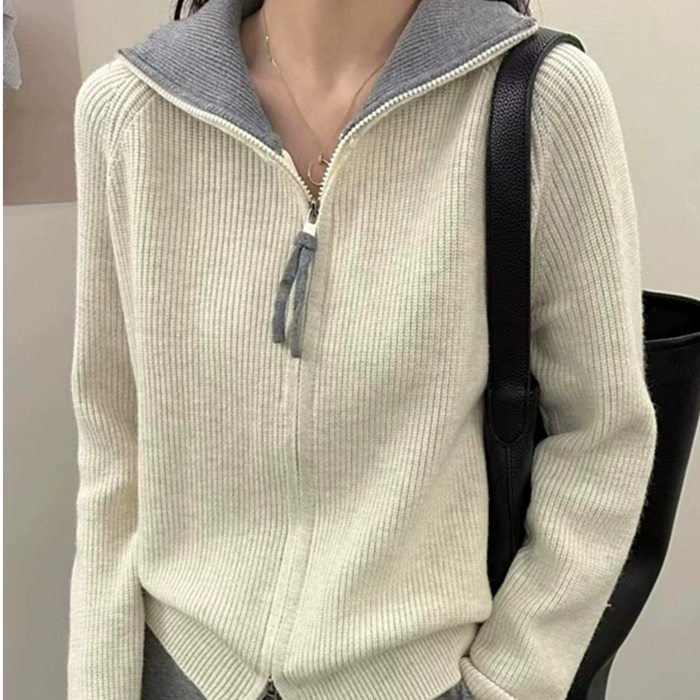 运补质量问题8-10元，2025冬季新款双拉链毛衣开衫0261