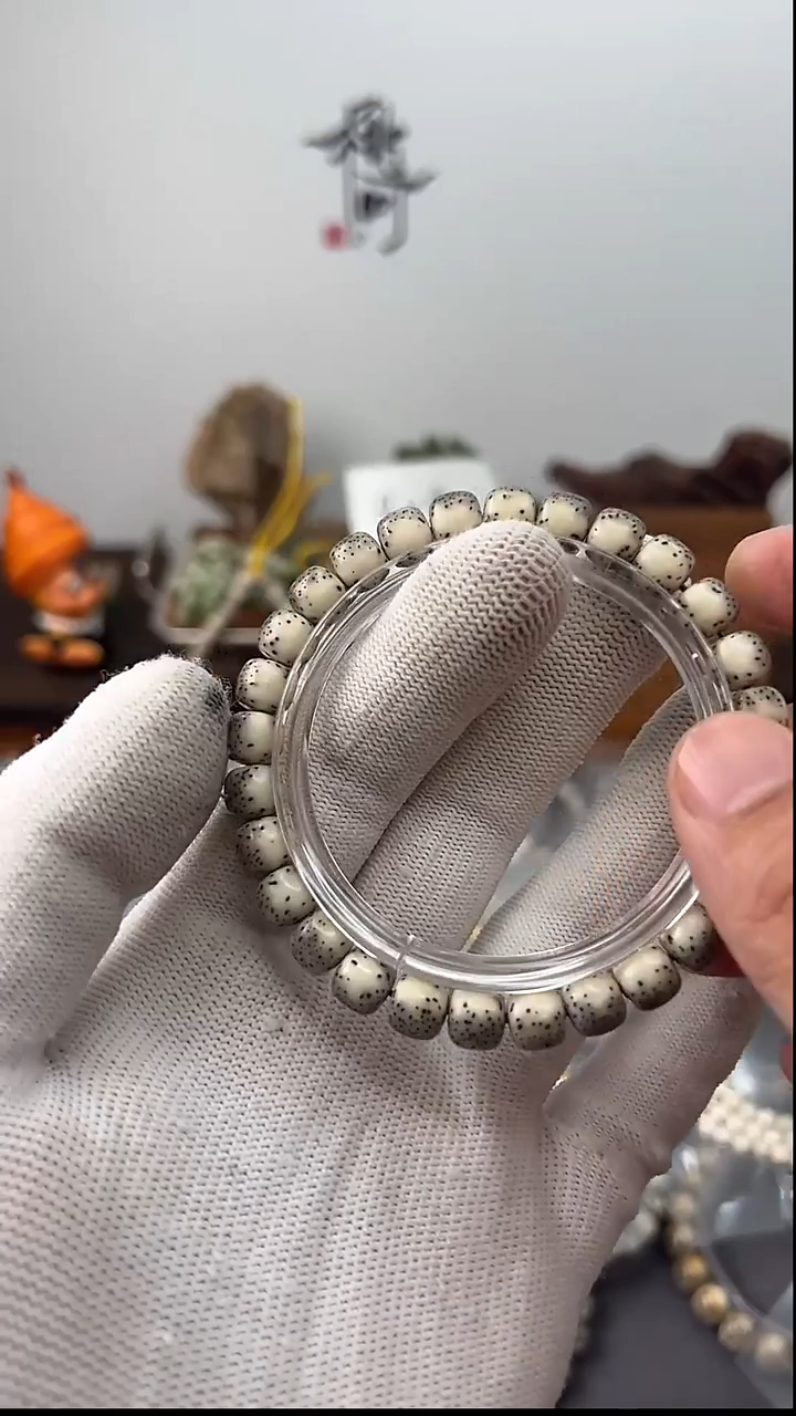 手串星月菩提海南原生态石玉料同枝果河豚单圈8*7