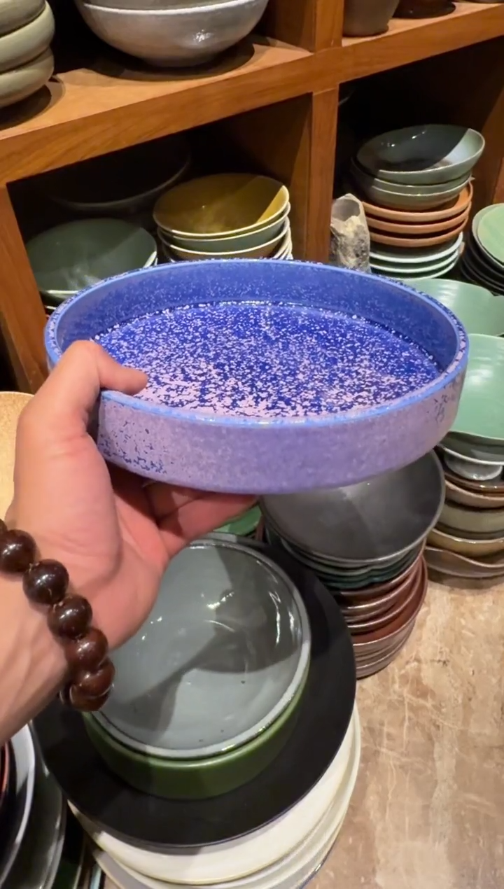 瓷片9寸 蓝飘雪直深盘