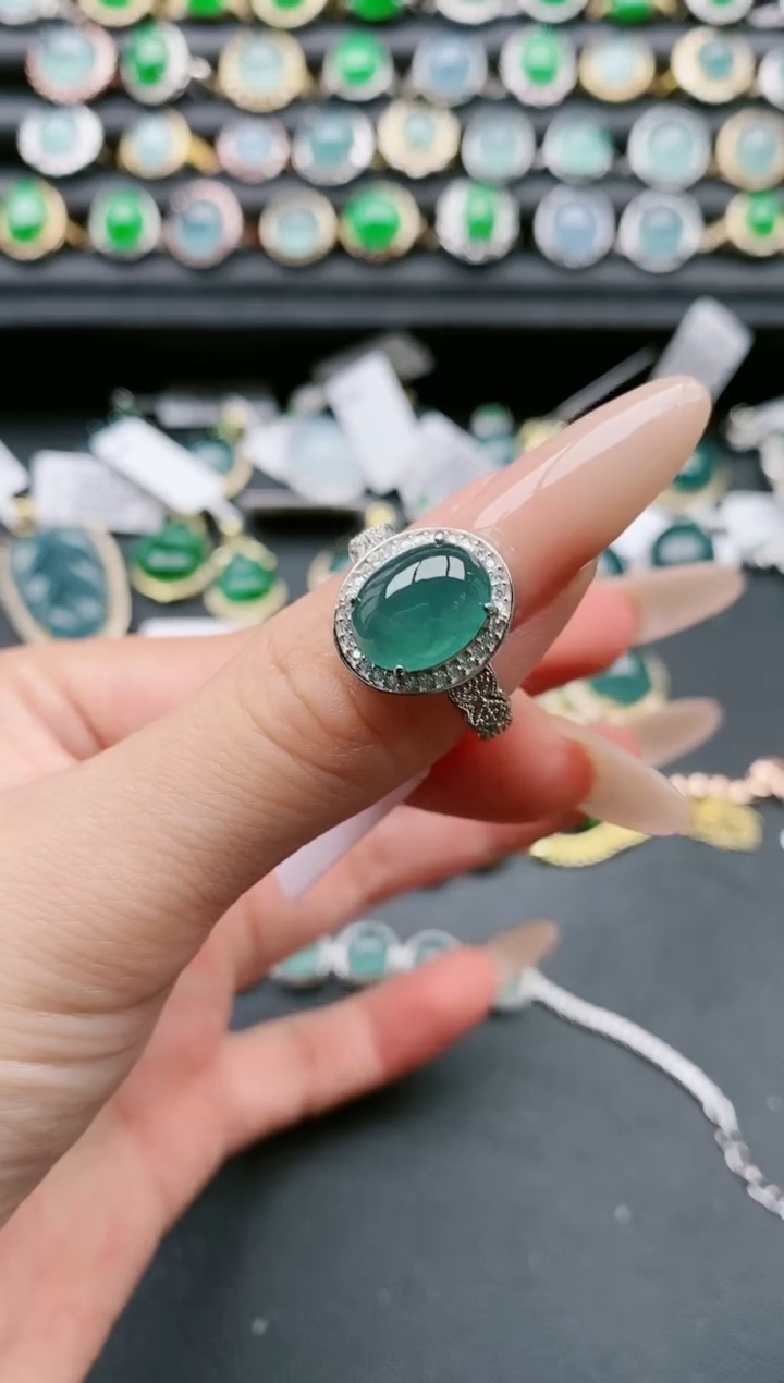 【闪购商品】翡翠戒指银S925镶嵌1111111