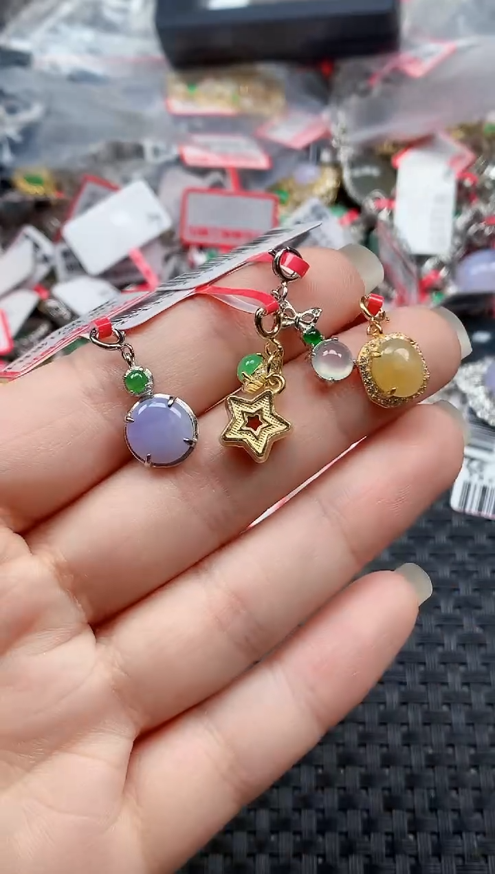 银S925镶嵌戒指翡翠天然A货缅甸翡翠