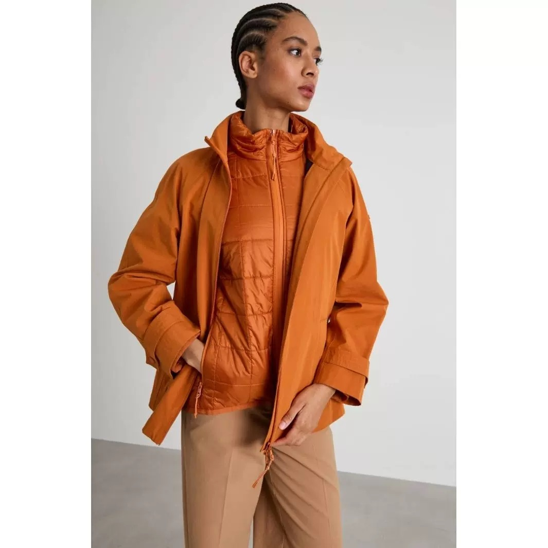 99新 MaxMara 娜娜活动  603602 女式短款两件套棉服 橘色