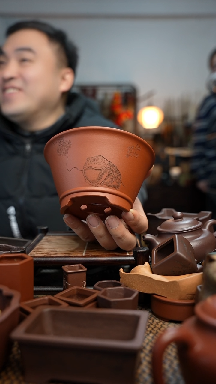 紫砂花盆非**哥長木軒精品紫砂