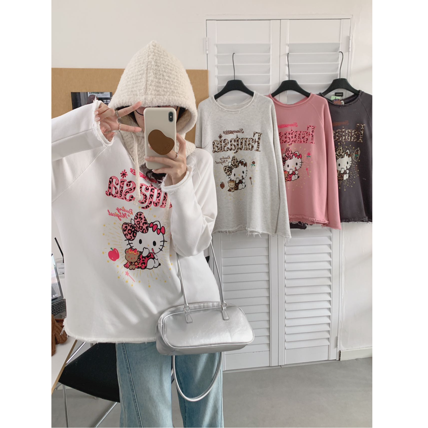 纸袋家秋冬新款「350g韩系kt豹纹棉卫衣」2602洋气时尚毛边ins上衣