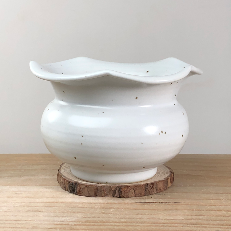 新款景德镇铁质泥花边圆肚花盆中号复古创意粗陶透气百搭多肉花盆