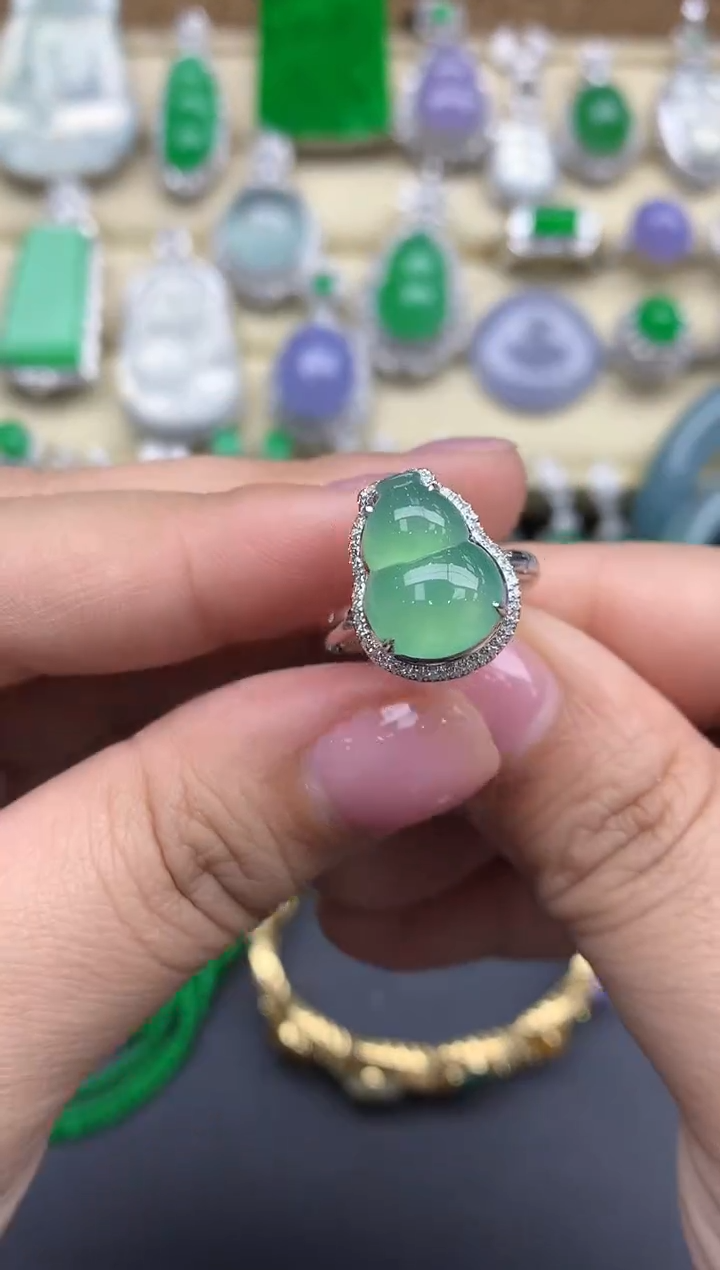 【闪购商品】翡翠戒指18K金镶嵌346-中国好珍宝