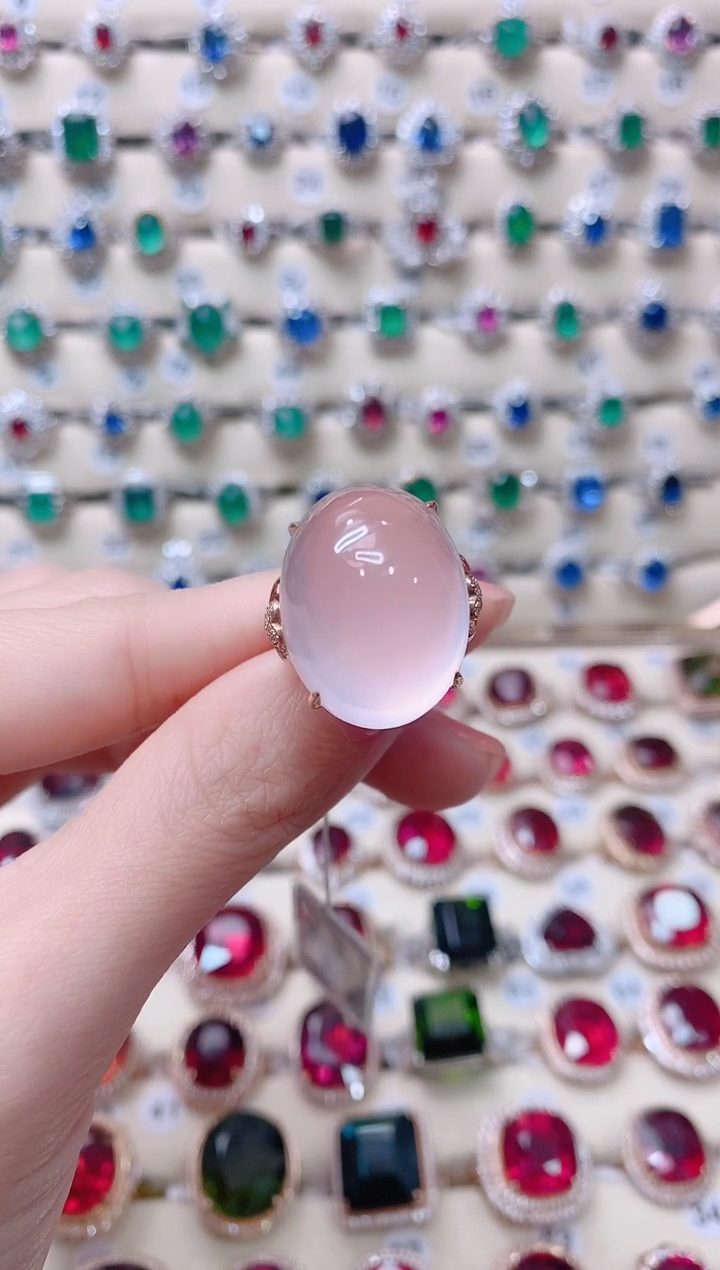 【闪购商品】芙蓉石18K金戒指18K金镶嵌1