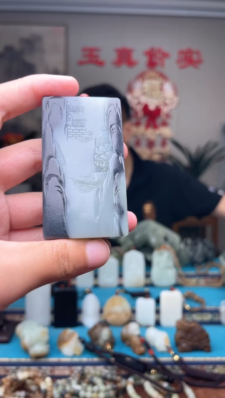 和田玉未镶嵌挂件1