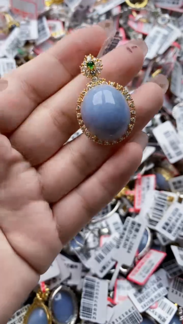 【闪购商品】翡翠戒指银S925镶嵌22222---3Q