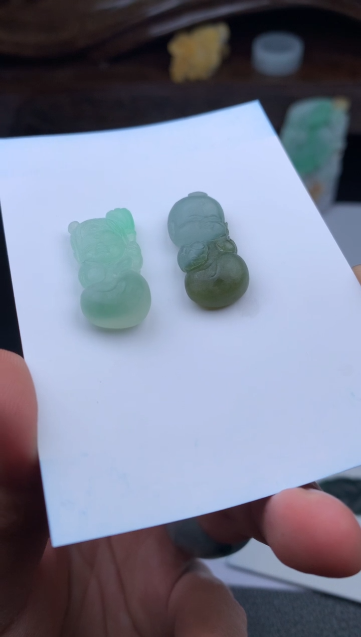 【闪购商品】定制翡翠未镶嵌金童玉女