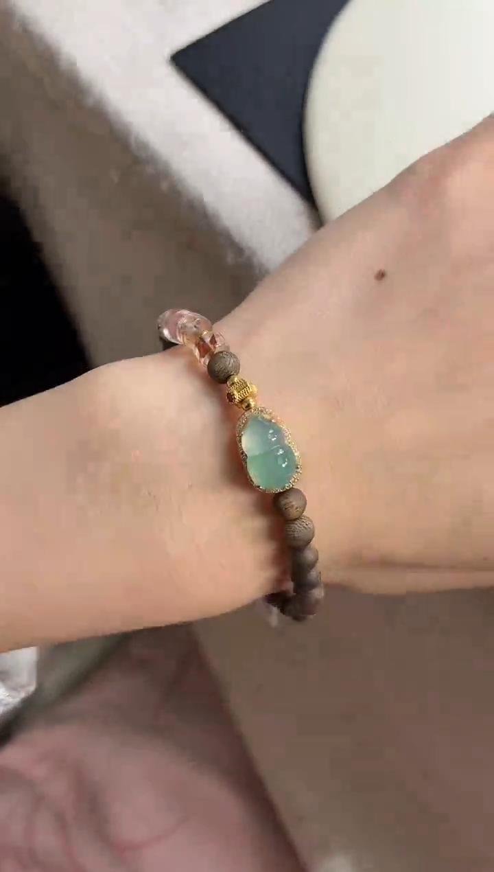 银S925镶嵌手串翡翠手串