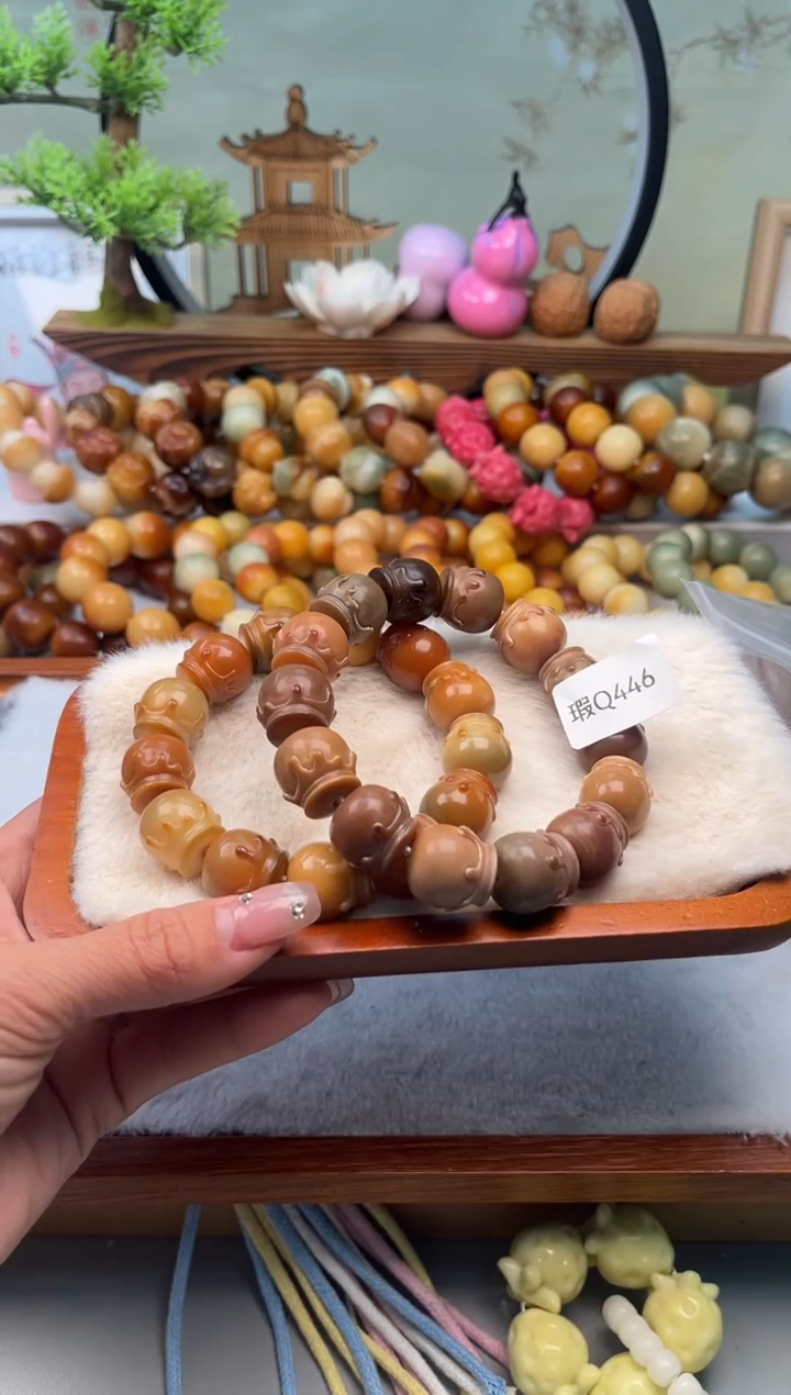 【闪购商品】菩提根/象牙果手串17+mm瑕蜜罐随机一串不挑Q446