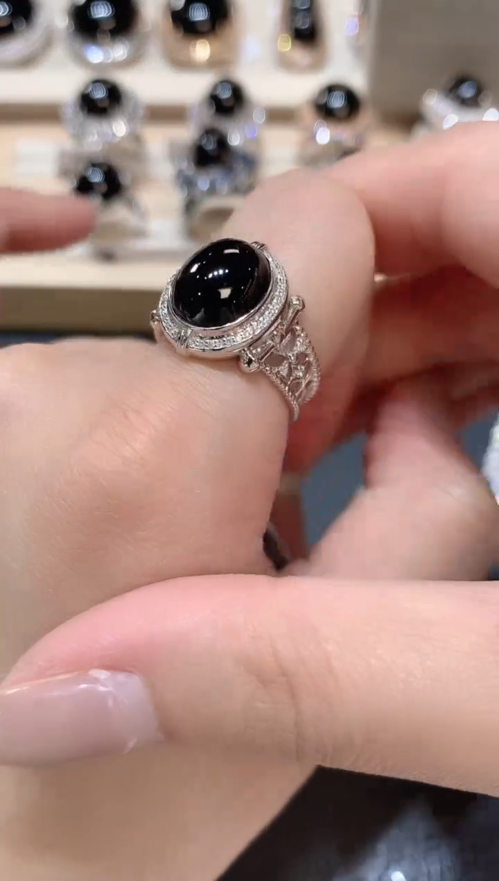 【闪购商品】翡翠戒指18K金镶嵌A31翡翠