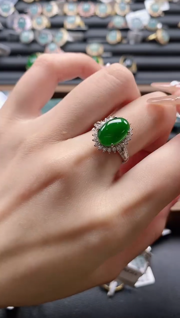 【闪购商品】翡翠戒指银S925镶嵌51151