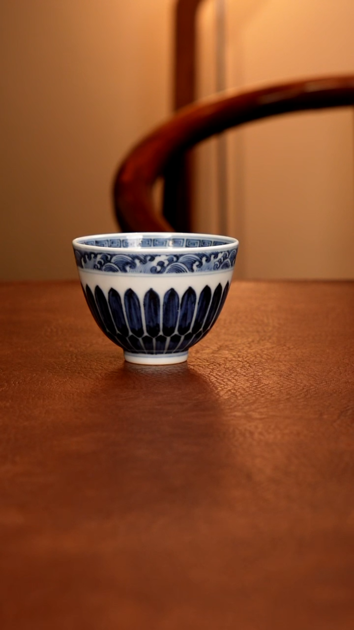 摆件陶小*虽景德镇瓷器，青花瓷手绘茶具~