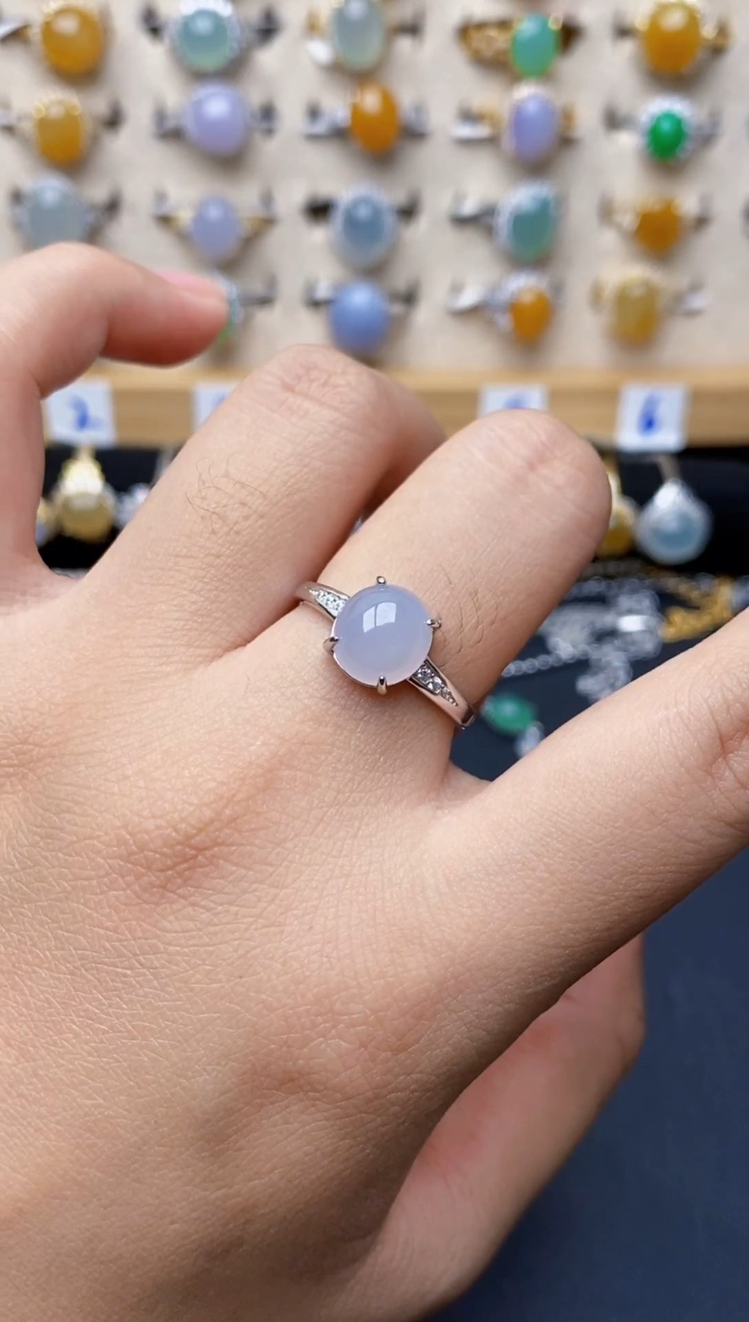 银S925镶嵌戒指翡翠7325