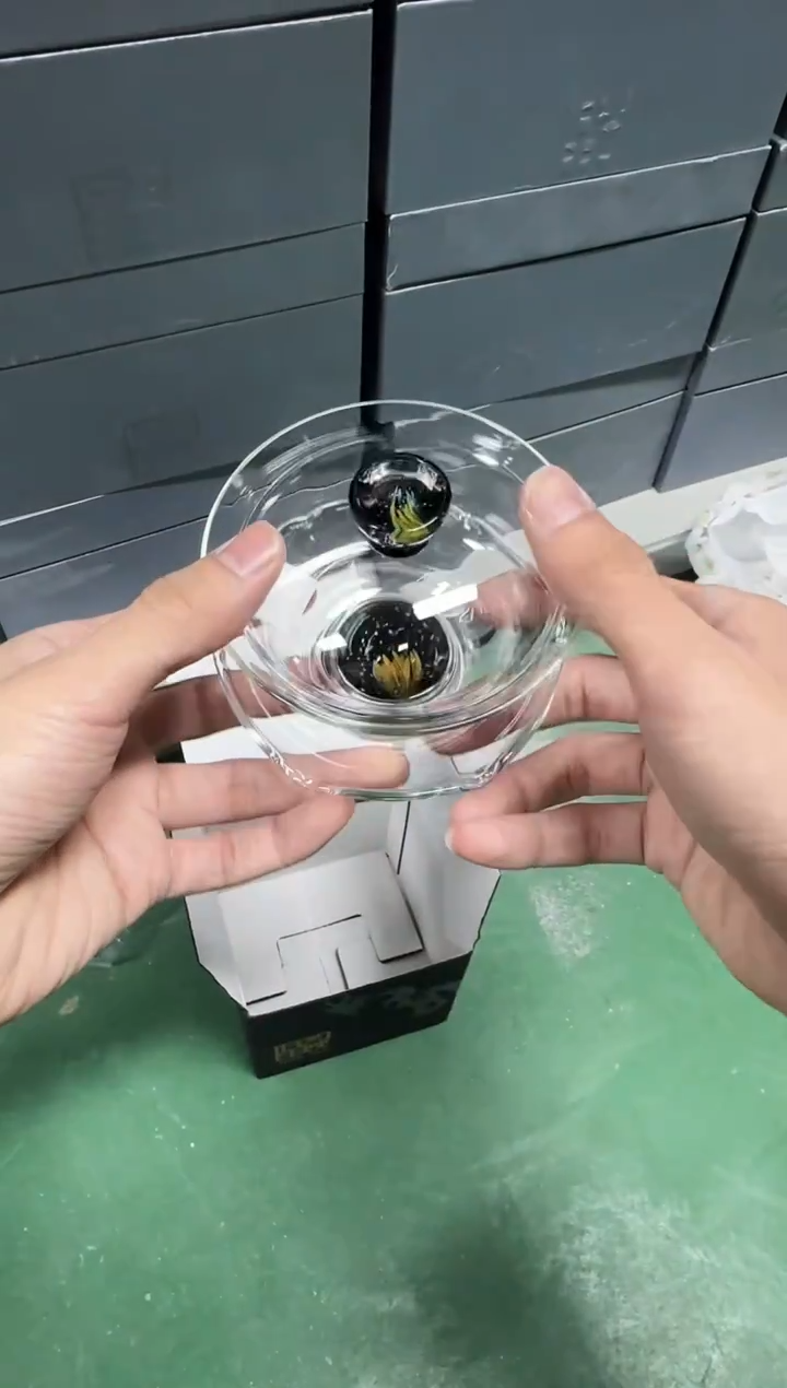 银海生花儒雅盖碗 晶焱金标