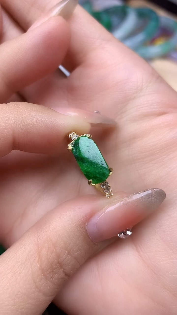 【闪购商品】翡翠戒指银S925镶嵌戒指