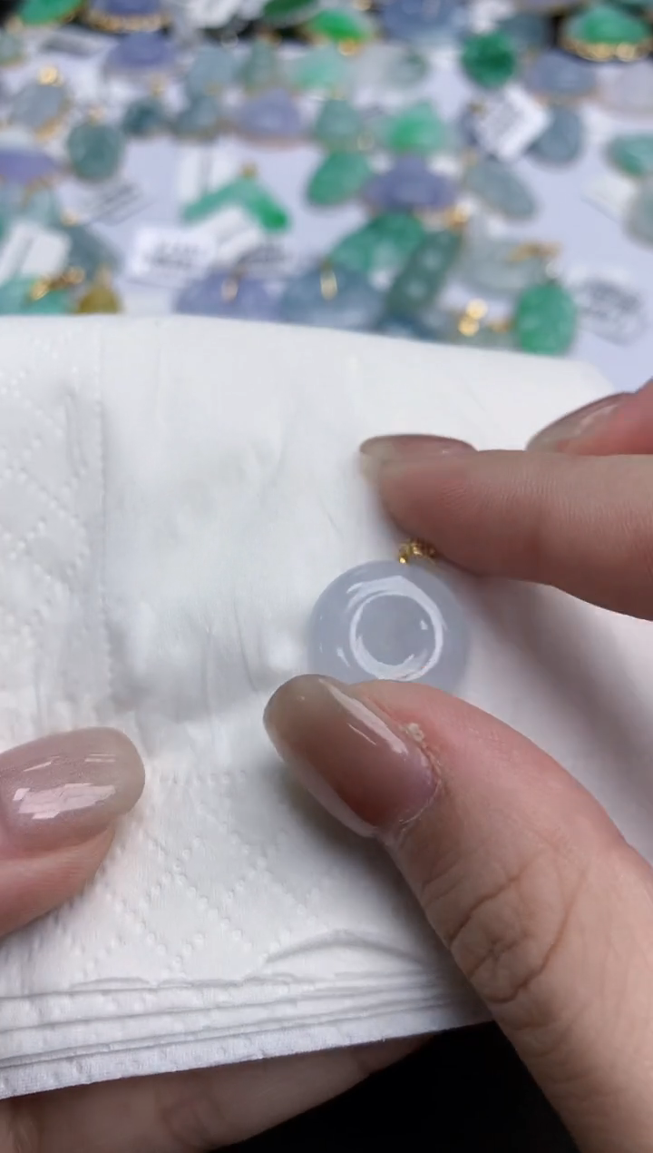 【闪购商品】翡翠颈饰18K金镶嵌天然缅甸翡翠A货