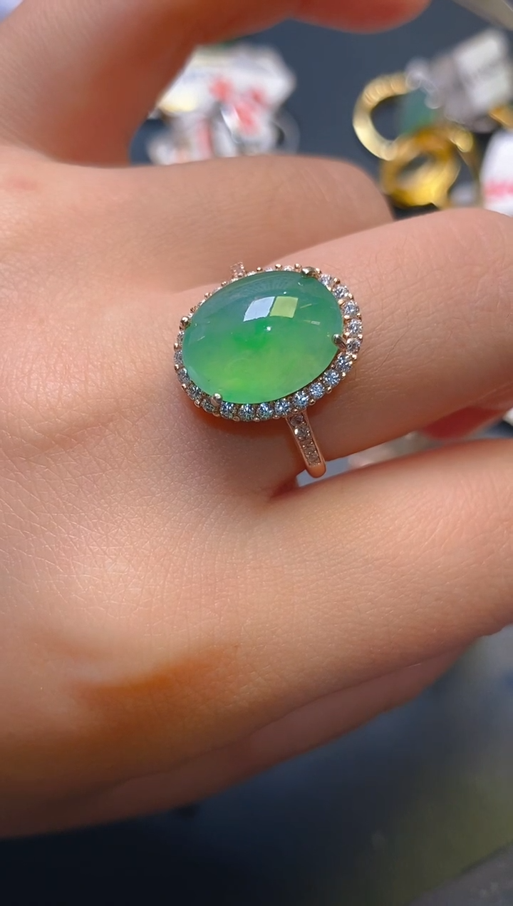 【闪购商品】翡翠耳饰银S925镶嵌天然A货翡翠1