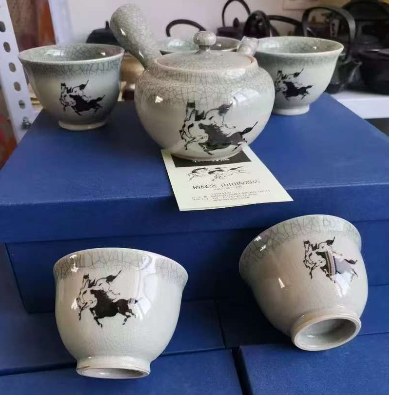 日本茶道具 相马烧茶具一套