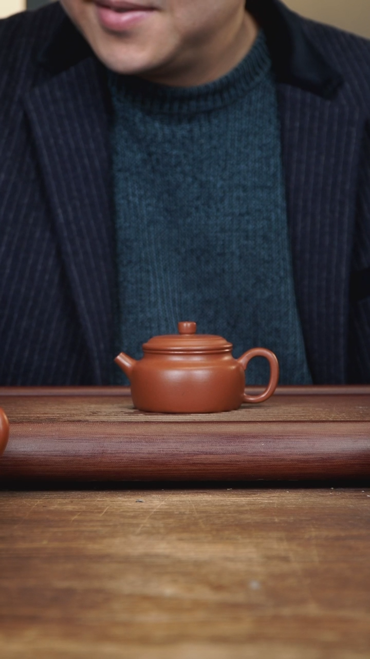 【闪购商品】紫砂茶壶120ml 平底德钟 朱泥